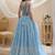 sky blue georgette embroidered traditional lehenga choli with free size upto 42