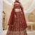 red georgette embroidered traditional lehenga choli with free size upto 42