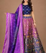 multicolor silk blend printed traditional lehenga choli
