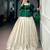 off-white silk blend printed  lehenga choli with free size upto 38