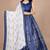 blue silk blend printed traditional lehenga choli