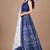 blue silk blend printed traditional lehenga choli