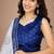 blue silk blend printed traditional lehenga choli