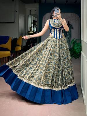 multicolor silk blend woven traditional lehenga choli with free size upto 38 4