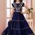 Navy blue embroidered art silk a line lehenga choli dupatta