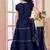 Navy blue embroidered art silk a line lehenga choli dupatta