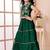 Green embroidered art silk a line lehenga choli dupatta