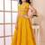 Yellow embroidered art silk a line lehenga choli dupatta