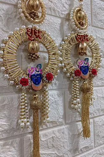 decorative shubh labh shrinath ji wall hanging main door  garland perfect for home decor (pack of 2)