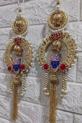 decorative shubh labh shrinath ji wall hanging main door  garland perfect for home decor (pack of 2)