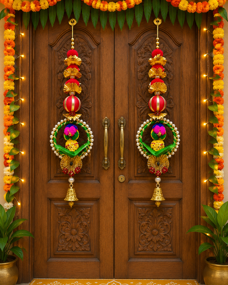 handmade decorative hanging for living room bedroom decor wedding decoration (pack of 2)