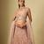 Rose Gold Embroidered Satin Chinon Tulle Lehenga Set