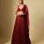 Red Embroidered Satin Chinon Tulle Lehenga Set