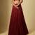Red Embroidered Satin Chinon Tulle Lehenga Set