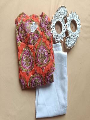 Kesari paan boota kurta set 4