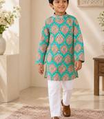 Boys sea green kurta set