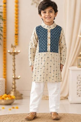 Boys navy kurta set