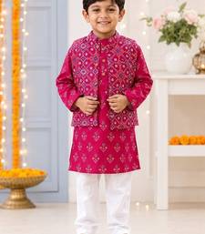 Boys pink patola kurta set