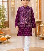Purple patola kurta set