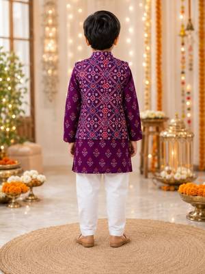Purple patola kurta set 3