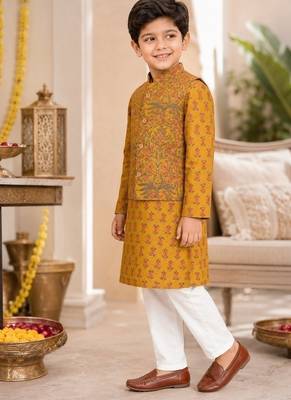 Mustard jaal boota kurta set 2