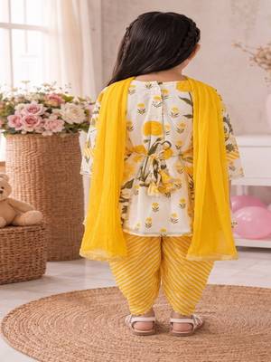 Yellow mughal dhoti set 3