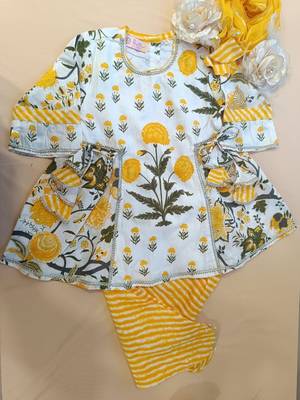 Yellow mughal dhoti set 4