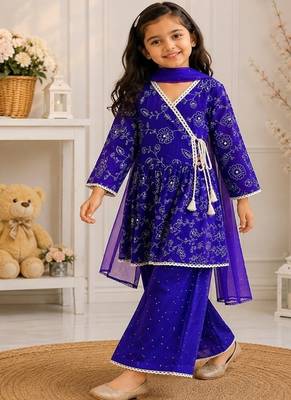 Girls violet palazzo set 1