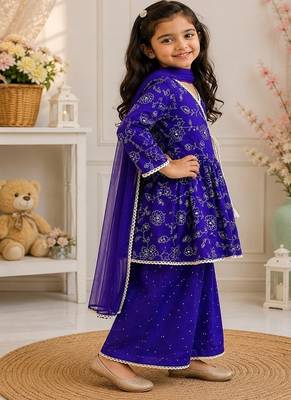 Girls violet palazzo set 2