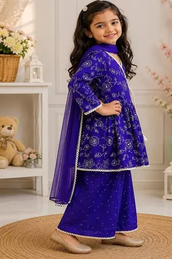Girls violet palazzo set