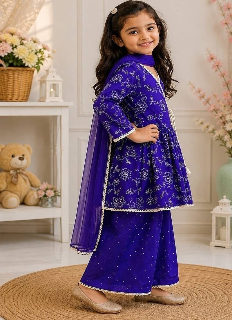 Girls violet palazzo set