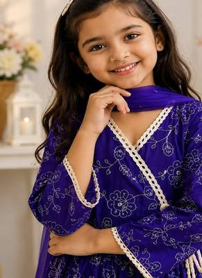 Girls violet palazzo set 4