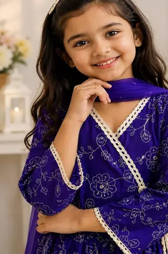 Girls violet palazzo set