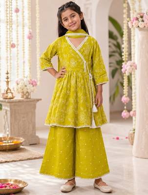 Girls lime palazzo set 1