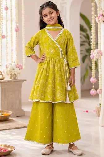 Girls lime palazzo set