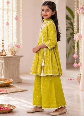 Girls lime palazzo set 2