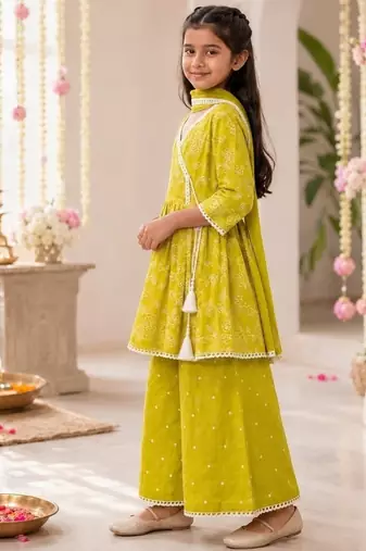 Girls lime palazzo set