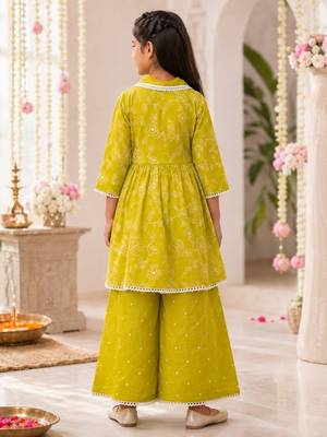 Girls lime palazzo set 3