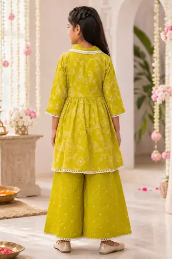 Girls lime palazzo set