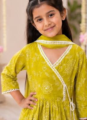 Girls lime palazzo set 4