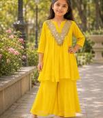 Girls yellow palazzo set