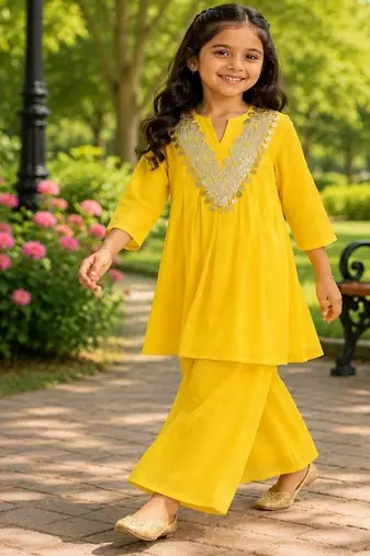 Girls yellow palazzo set
