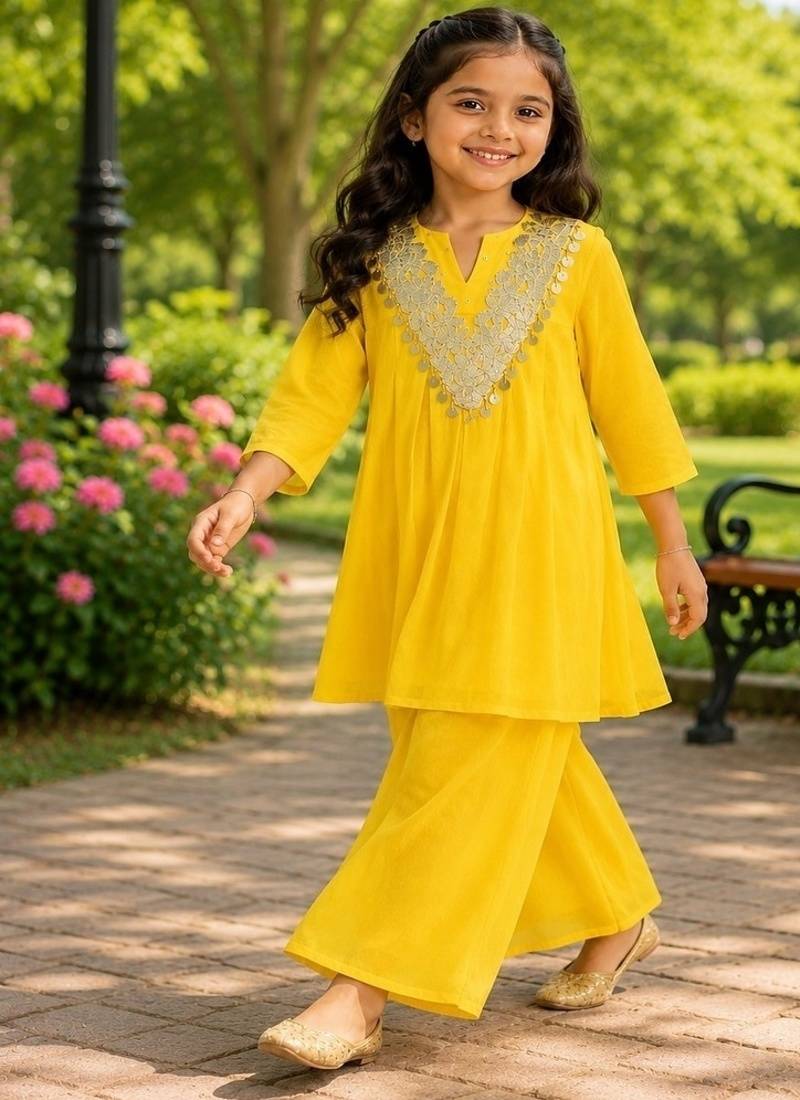 Girls yellow palazzo set