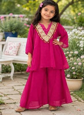 Girls rani pink palazzo set 1