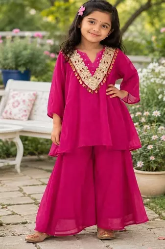 Girls rani pink palazzo set