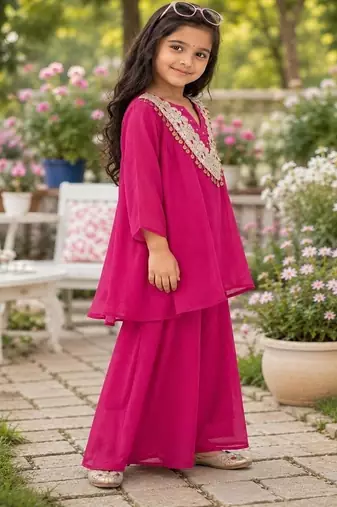 Girls rani pink palazzo set
