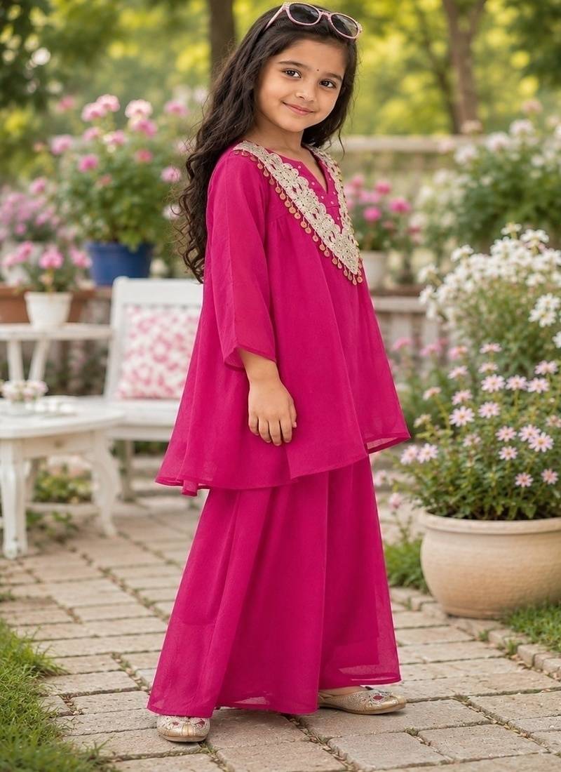 Girls rani pink palazzo set