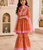 Girls kesariya sharara set