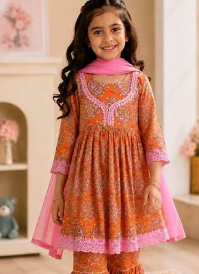 Girls kesariya sharara set 4