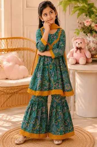 Girls heena sharara set